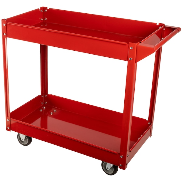 Stalwart Utility Cart - Heavy-Duty Work Cart with Two Storage Trays - Holds up to 330lbs by Red 75-MOV2001 - main
